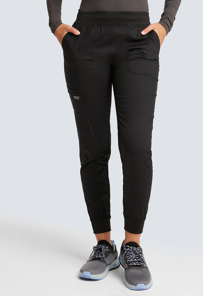 Cherokee Workwear Halfhoge joggingbroek met taps toelopende pijpen en gebreide tailleband WWE115