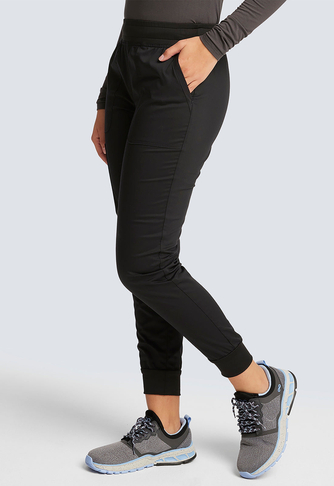 Cherokee Workwear Halfhoge joggingbroek met taps toelopende pijpen en gebreide tailleband WWE115