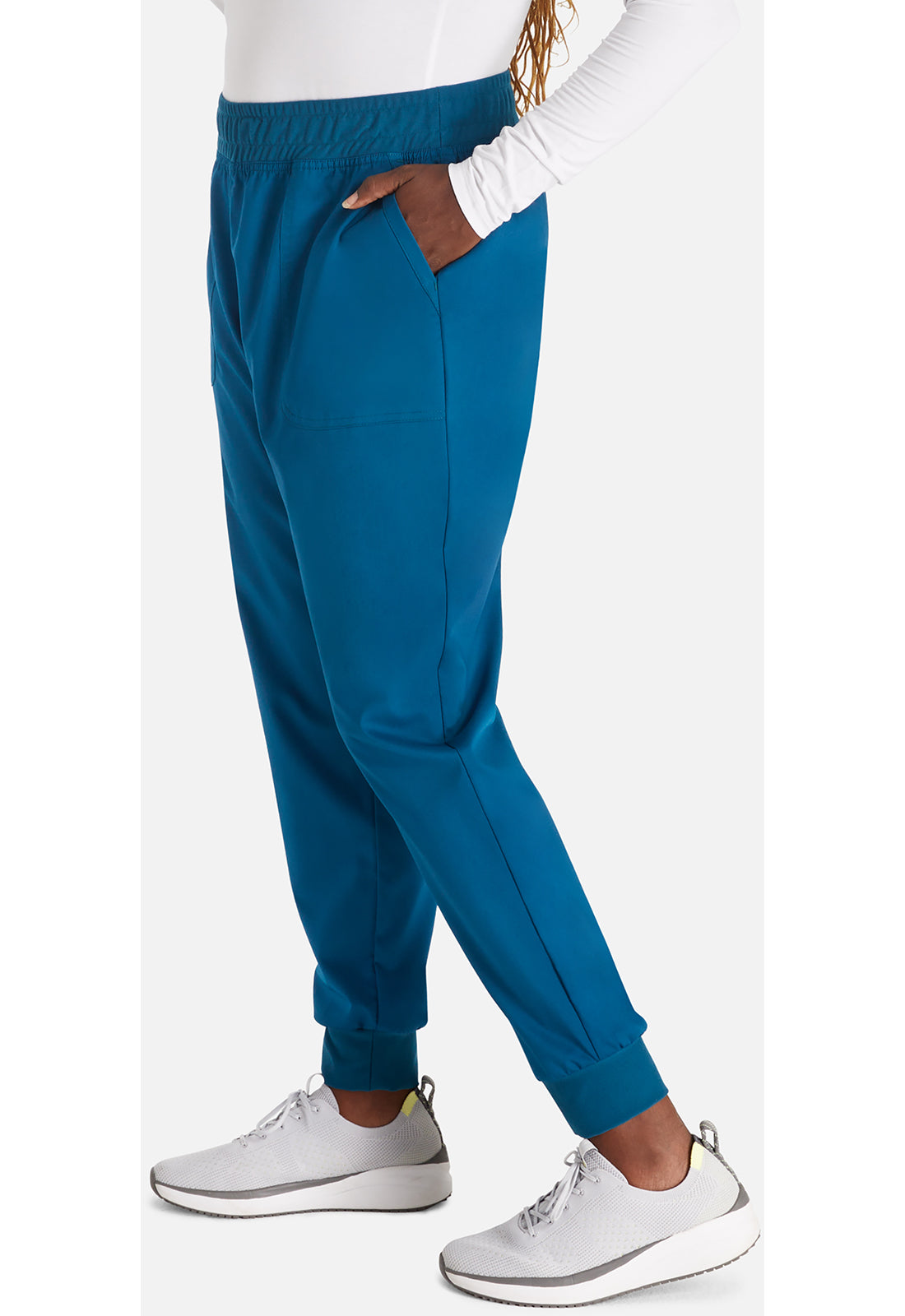 Cherokee Workwear Halfhoge joggingbroek met taps toelopende pijpen en gebreide tailleband WWE115