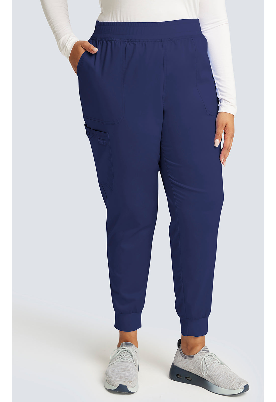 Cherokee Workwear Halfhoge joggingbroek met taps toelopende pijpen en gebreide tailleband WWE115