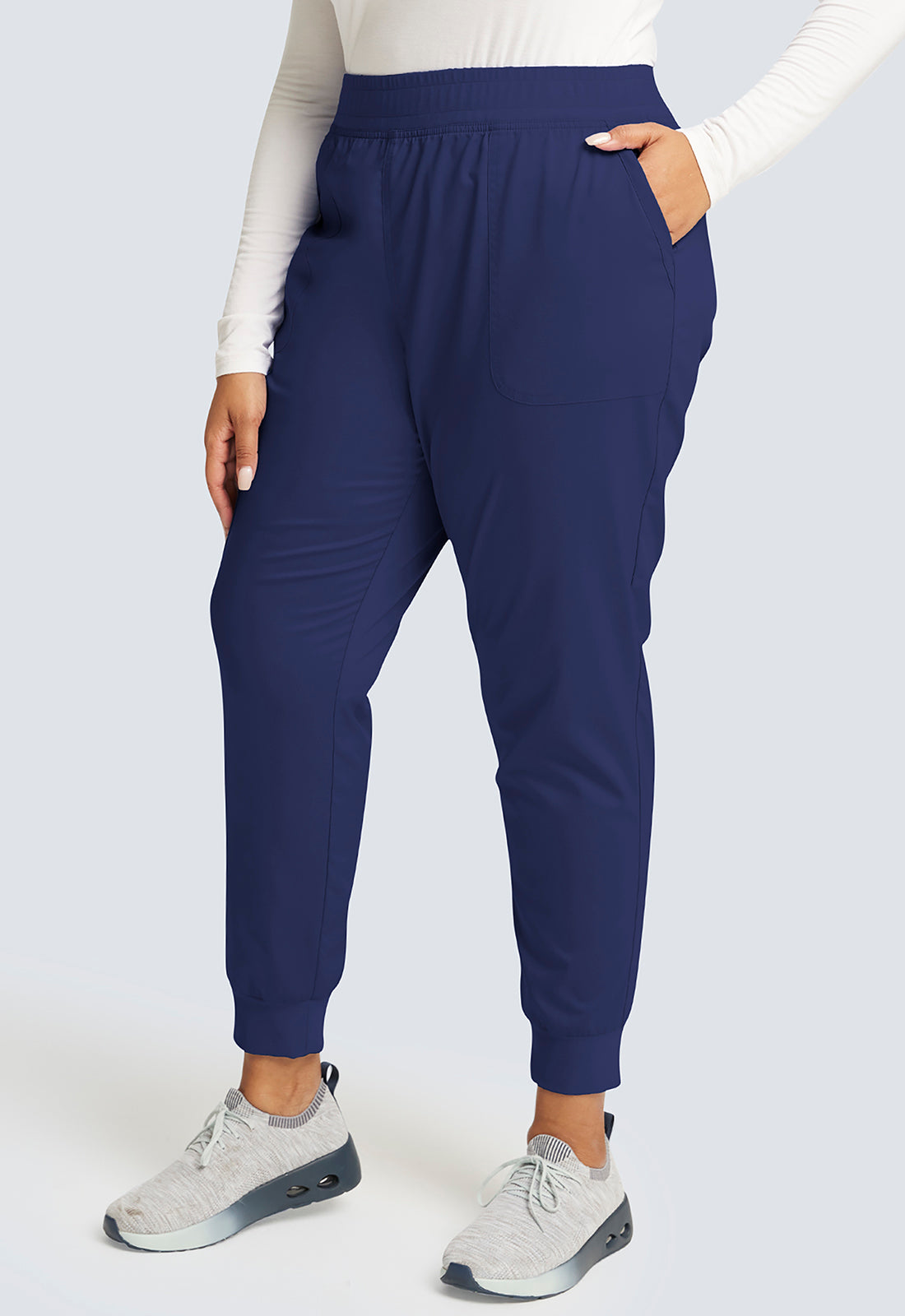 Cherokee Workwear Halfhoge joggingbroek met taps toelopende pijpen en gebreide tailleband WWE115