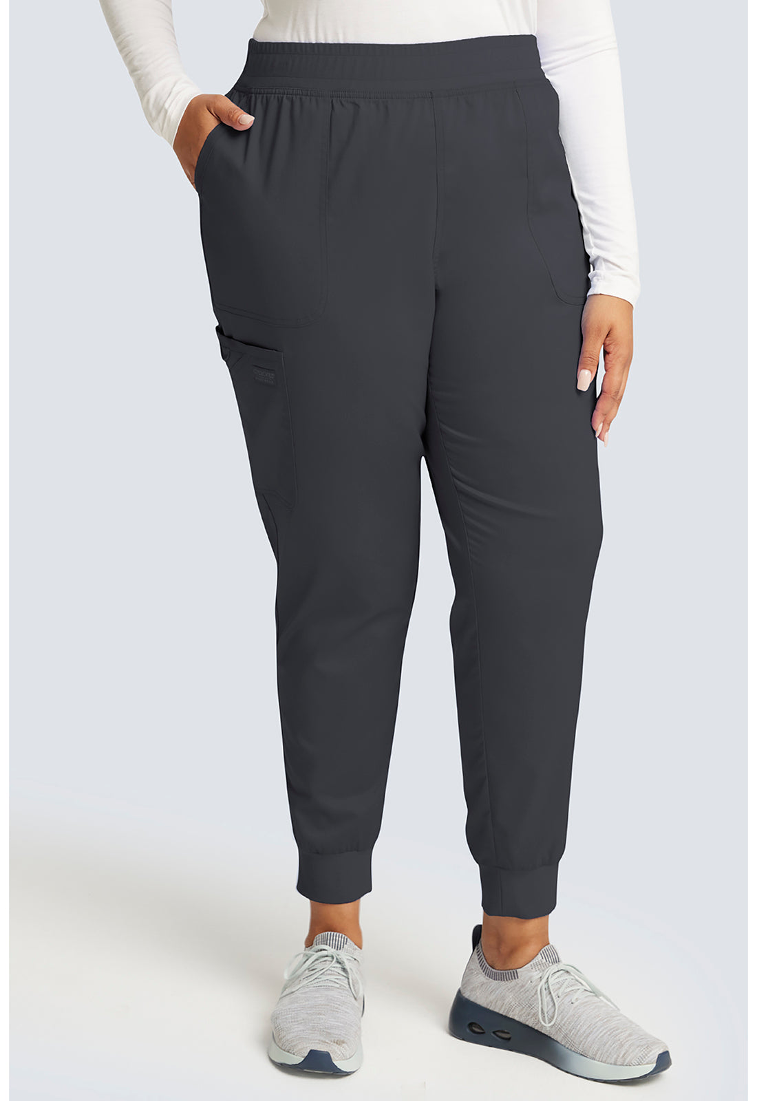 Cherokee Workwear Halfhoge joggingbroek met taps toelopende pijpen en gebreide tailleband WWE115