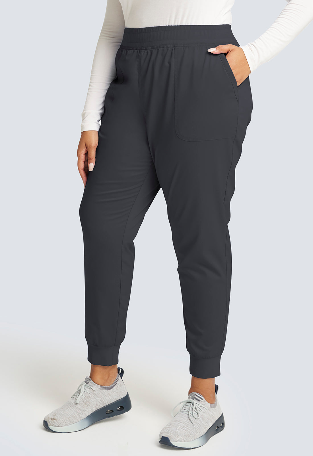 Cherokee Workwear Halfhoge joggingbroek met taps toelopende pijpen en gebreide tailleband WWE115