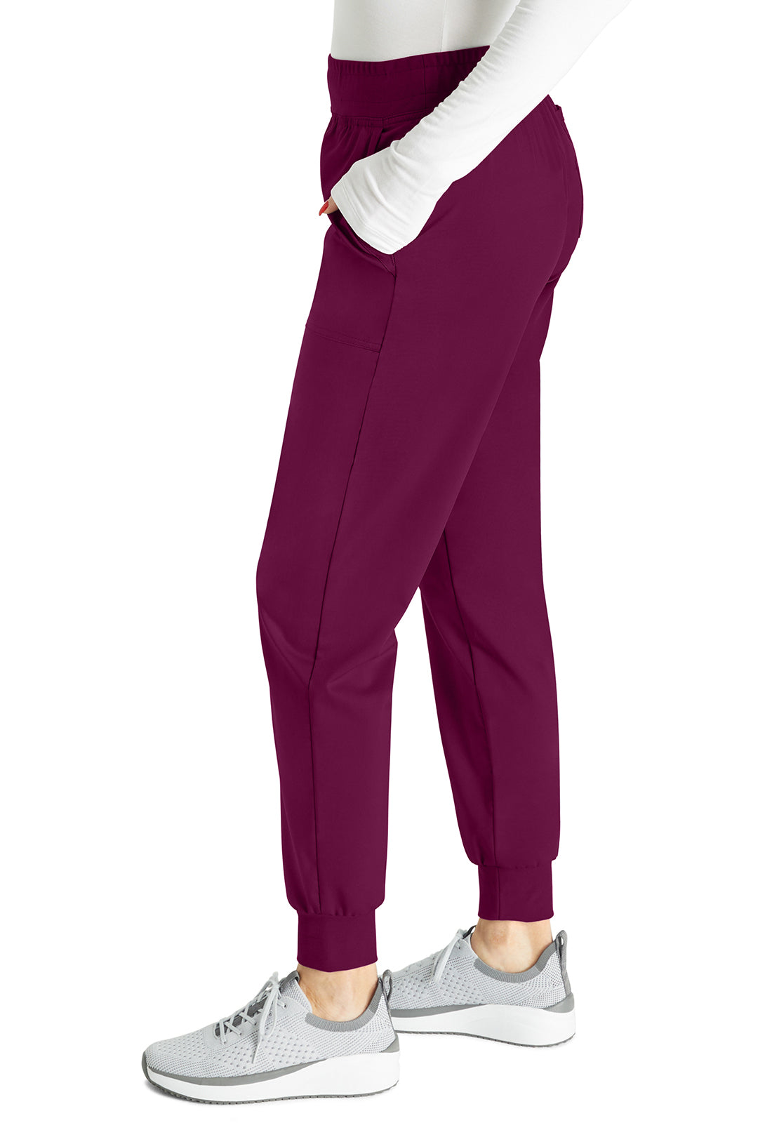 Cherokee Workwear Halfhoge joggingbroek met taps toelopende pijpen en gebreide tailleband WWE115