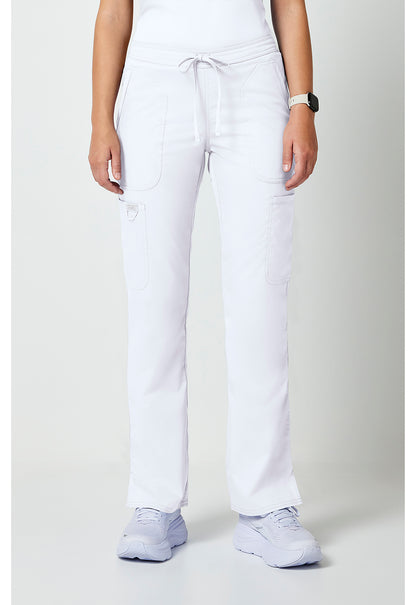 Mid-rise jeans met gematigde uitlopende pijpen en trekkoord met cargozakken en 2-way stretch