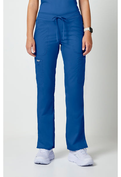 Mid-rise jeans met gematigde uitlopende pijpen en trekkoord met cargozakken en 2-way stretch