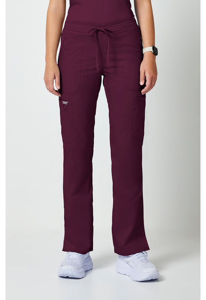 Mid-rise jeans met gematigde uitlopende pijpen en trekkoord met cargozakken en 2-way stretch