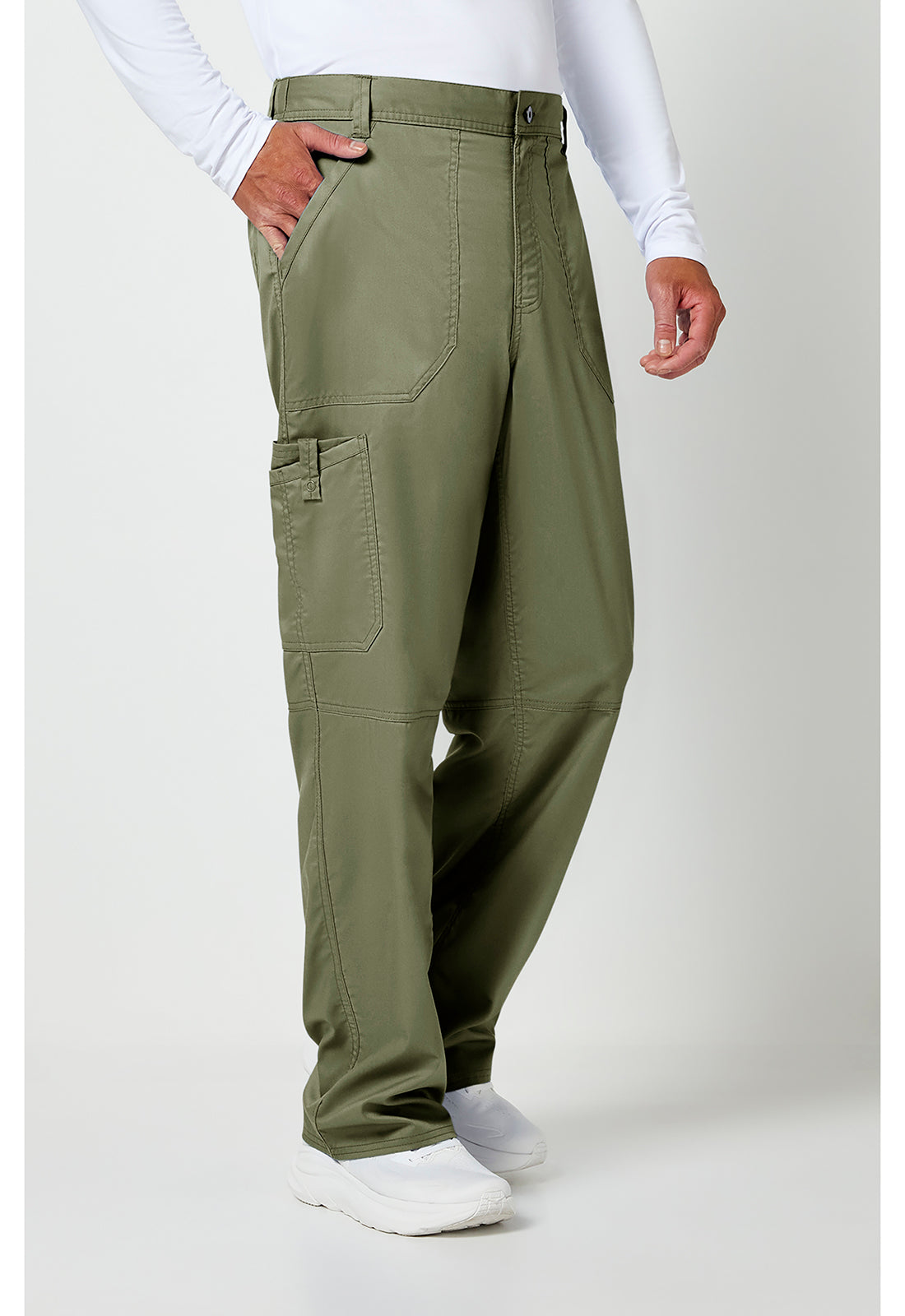 Cherokee Workwear Herenbroek met middelhoge taille en taps toelopende pijpen met 7 zakken en 2-way stretch WWE140