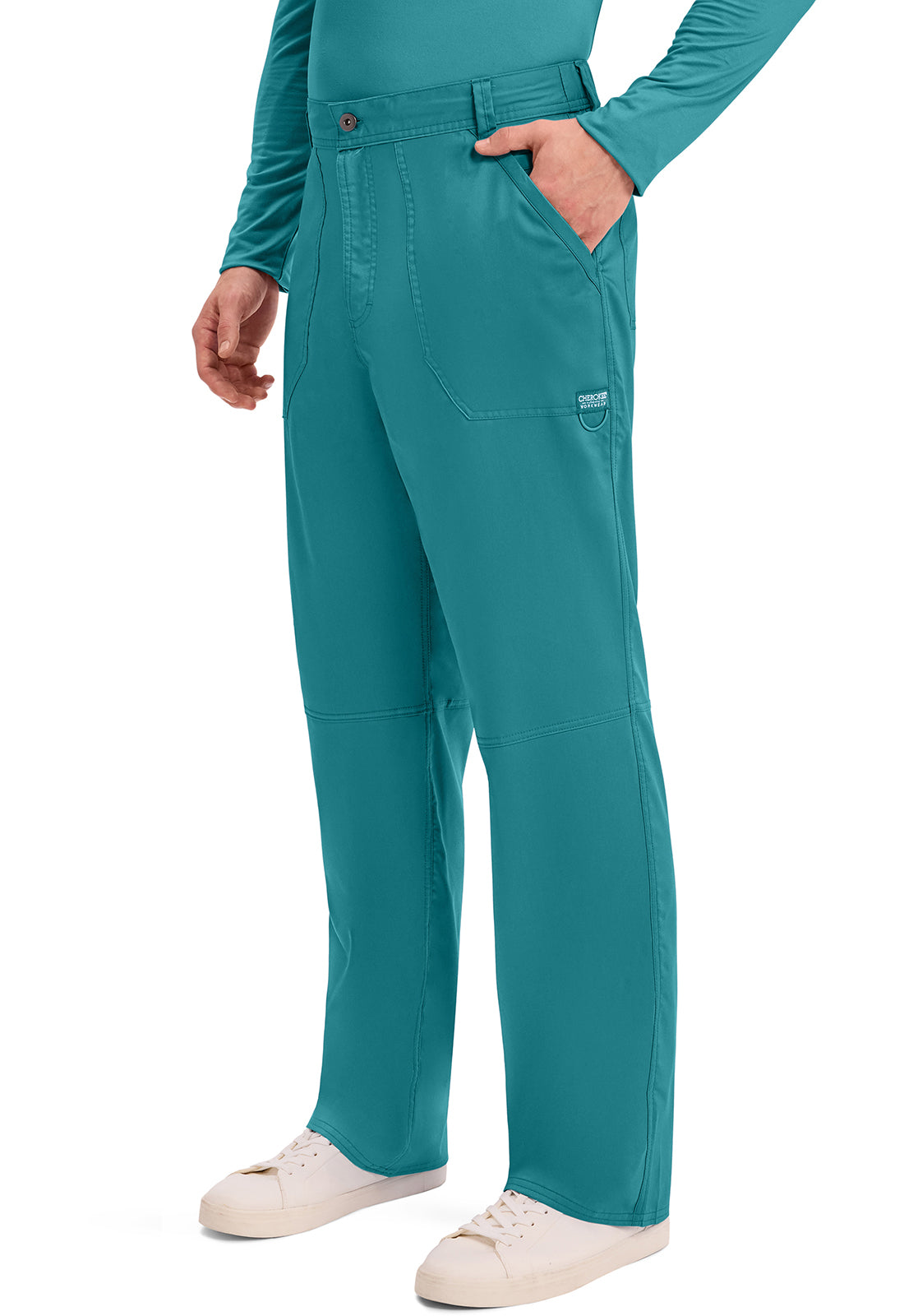 Cherokee Workwear Herenbroek met middelhoge taille en taps toelopende pijpen met 7 zakken en 2-way stretch WWE140