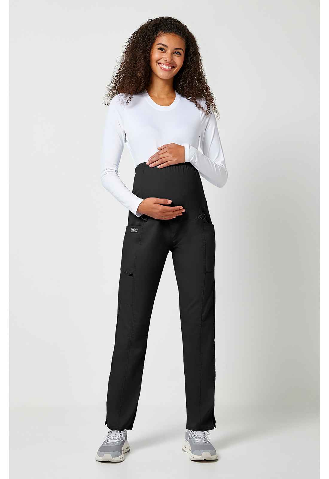 Cherokee Workwear Rechte zwangerschapsbroek met gebreid buikpaneel en 2-way stretch WWE155