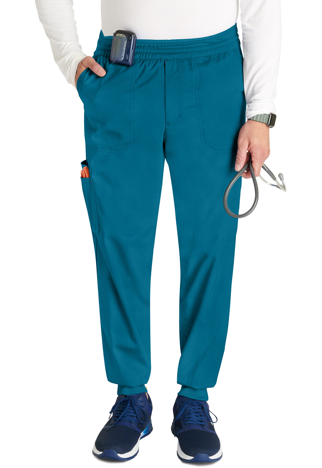 Cherokee Workwear Heren joggingbroek met meshdetails en taps toelopende pijpen WWE251