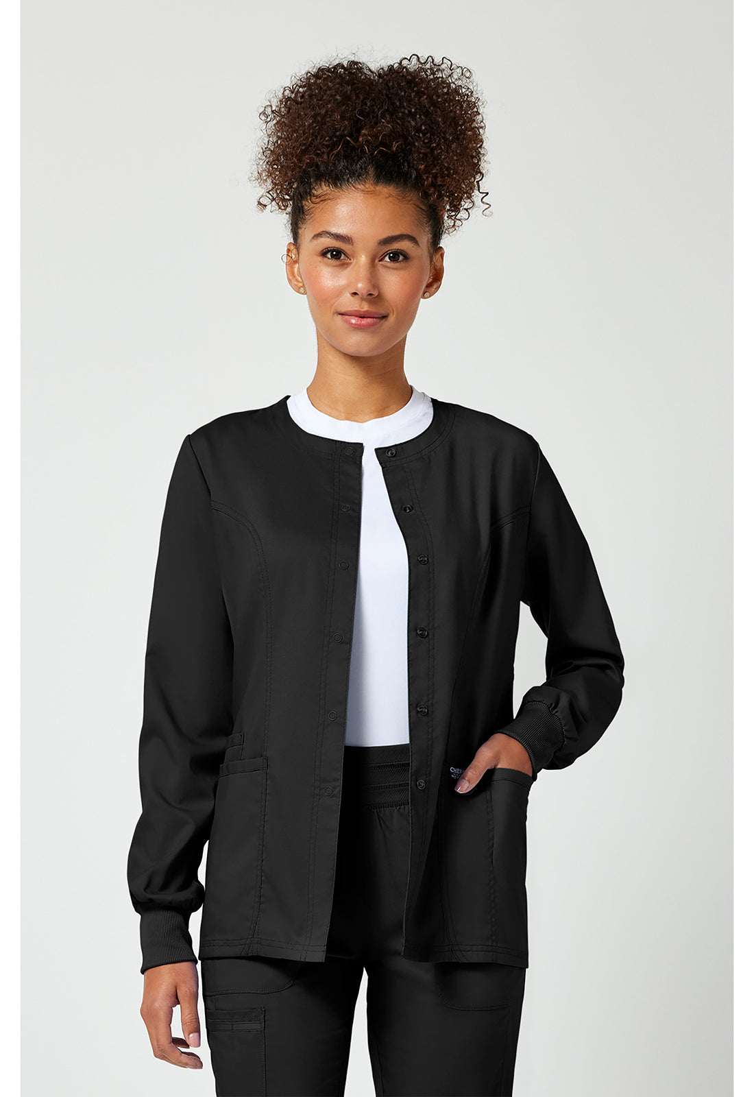 Cherokee Workwear Warming-upjack met drukknoopsluiting met geribde manchetten en 2-way stretch WWE310