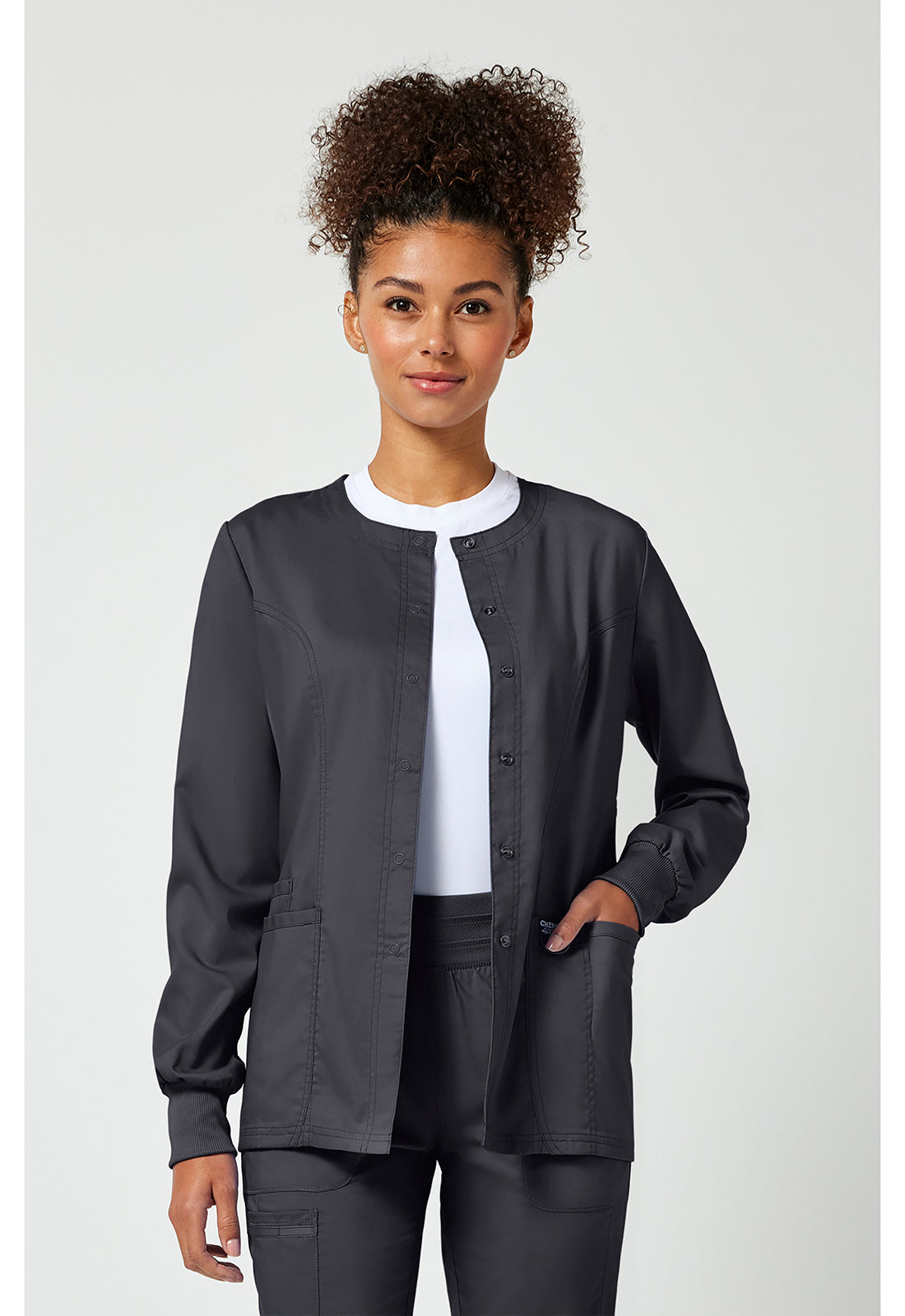 Cherokee Workwear Warming-upjack met drukknoopsluiting met geribde manchetten en 2-way stretch WWE310