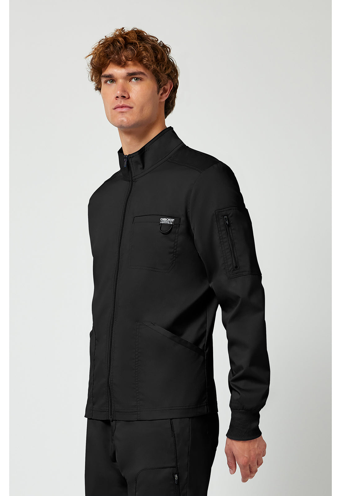 Cherokee Workwear Herenjas met ritssluiting, geribde manchetten en 2-way stretch WWE320