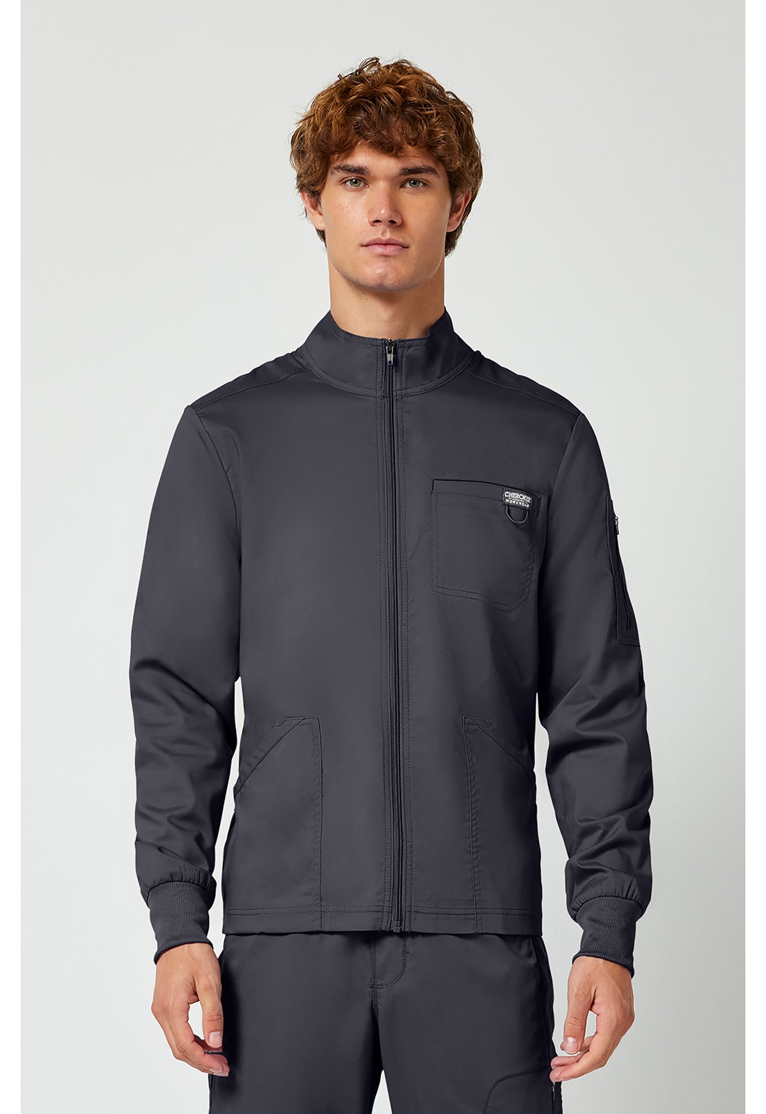 Cherokee Workwear Herenjas met ritssluiting, geribde manchetten en 2-way stretch WWE320