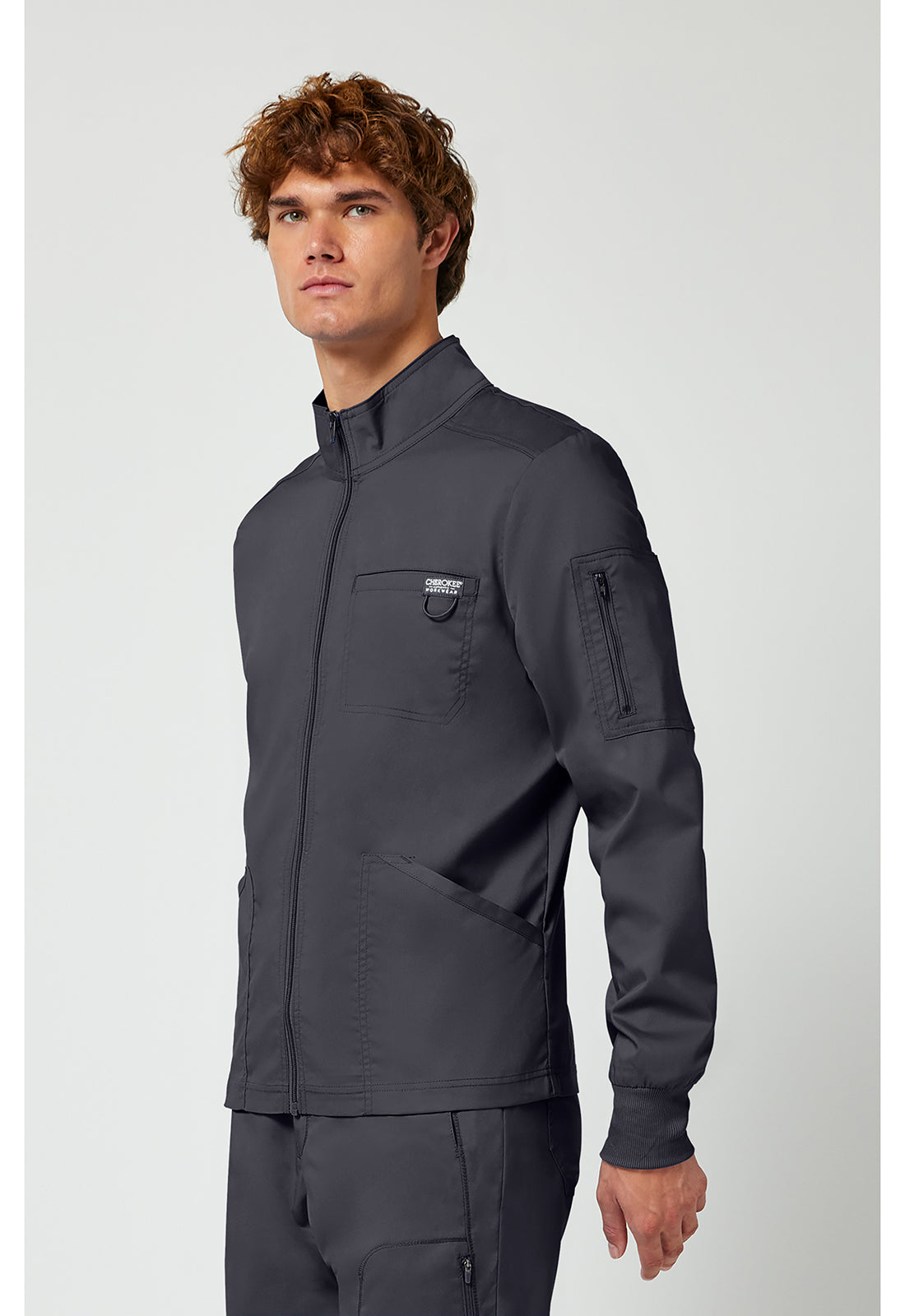 Cherokee Workwear Herenjas met ritssluiting, geribde manchetten en 2-way stretch WWE320