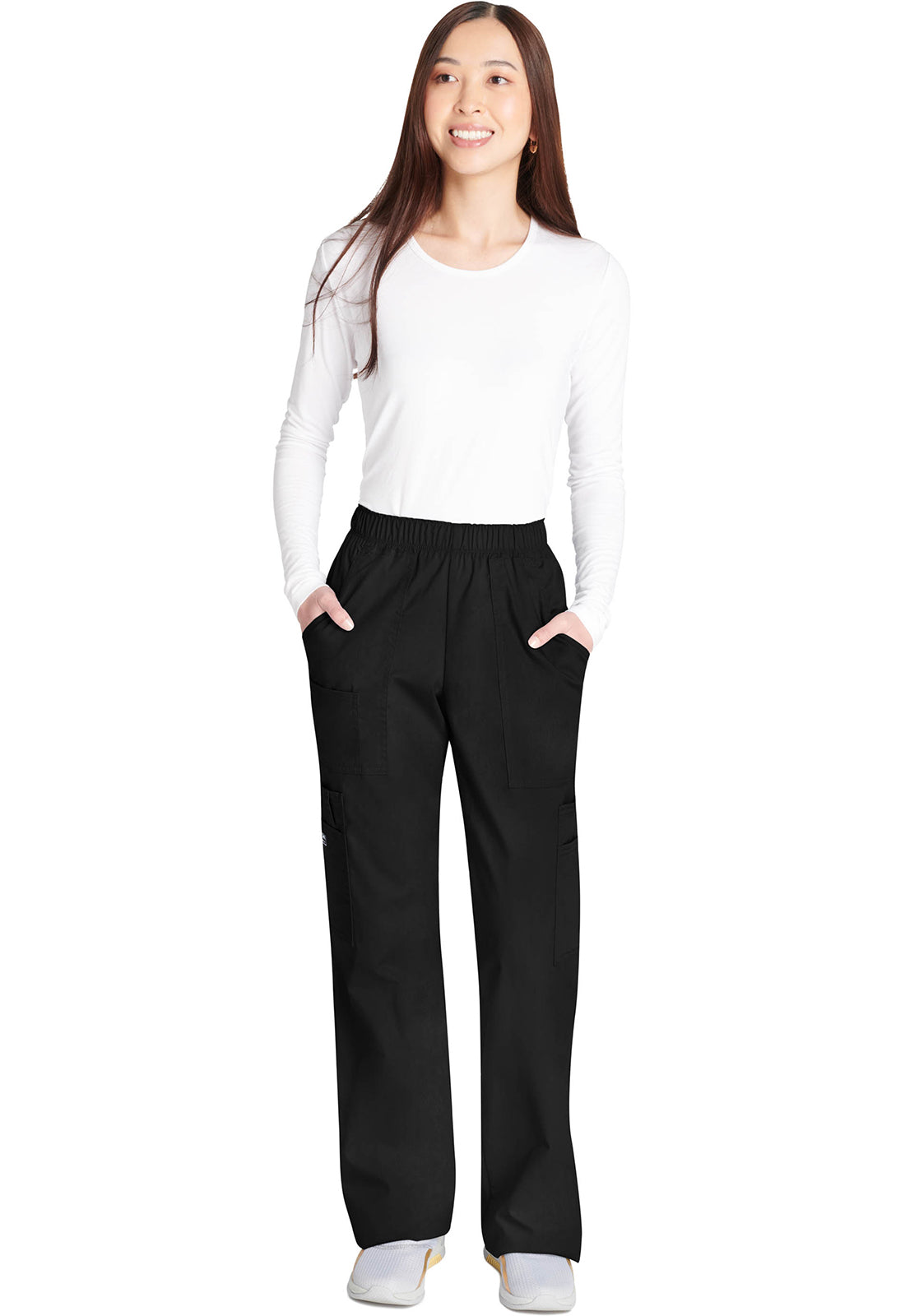 Cherokee Workwear Cargo broek met middelhoge taille en elastische tailleband met 7 zakken en Core Stretch WWE4005