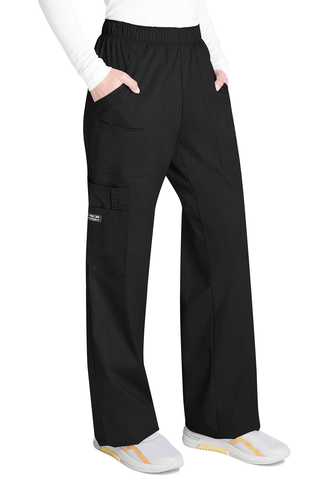 Cherokee Workwear Cargo broek met middelhoge taille en elastische tailleband met 7 zakken en Core Stretch WWE4005
