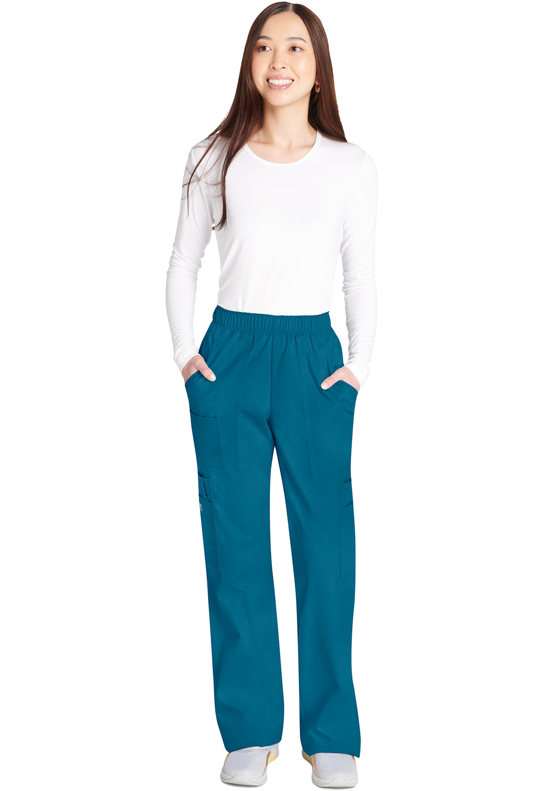 Cherokee Workwear Cargo broek met middelhoge taille en elastische tailleband met 7 zakken en Core Stretch WWE4005
