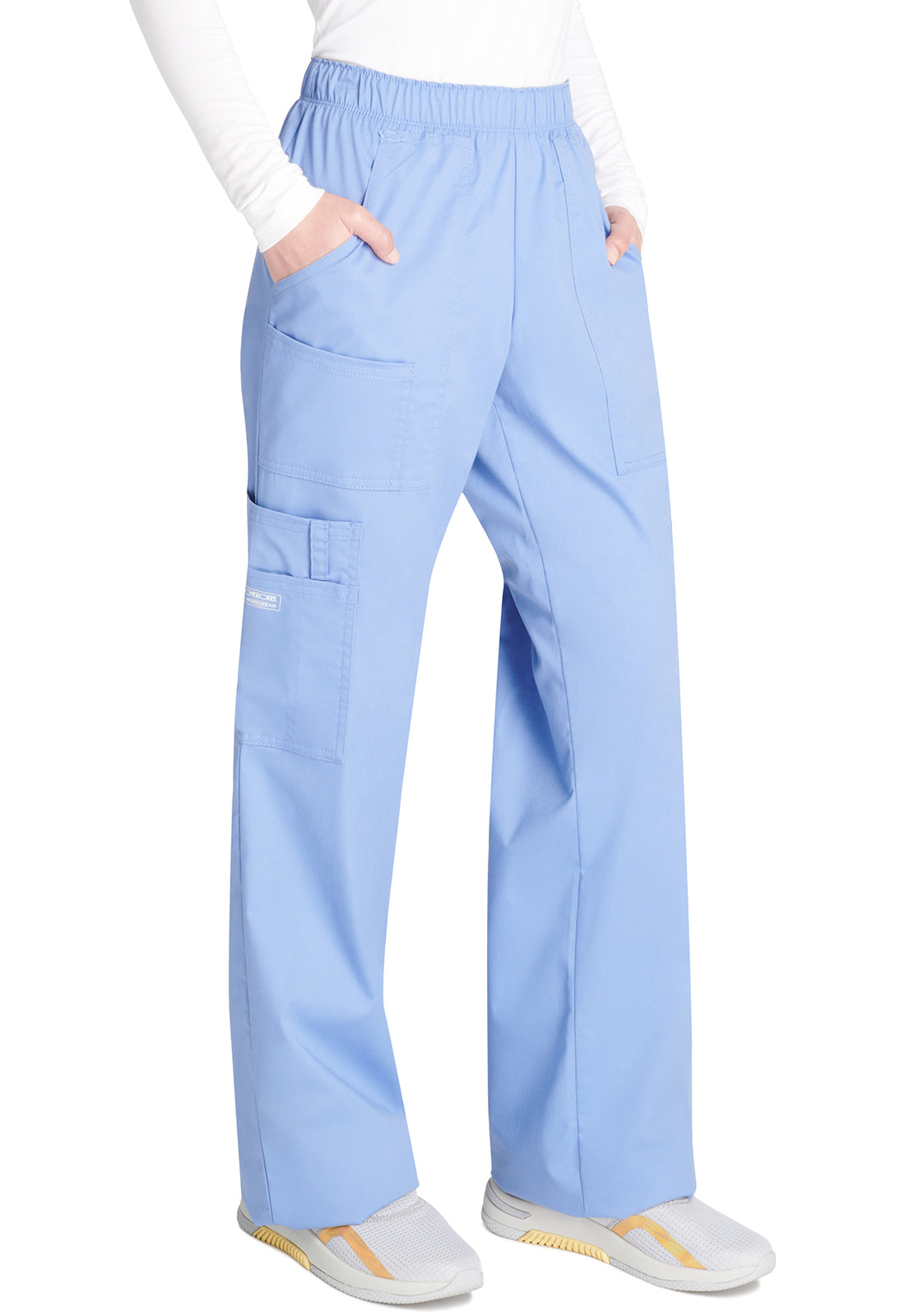Cherokee Workwear Cargo broek met middelhoge taille en elastische tailleband met 7 zakken en Core Stretch WWE4005