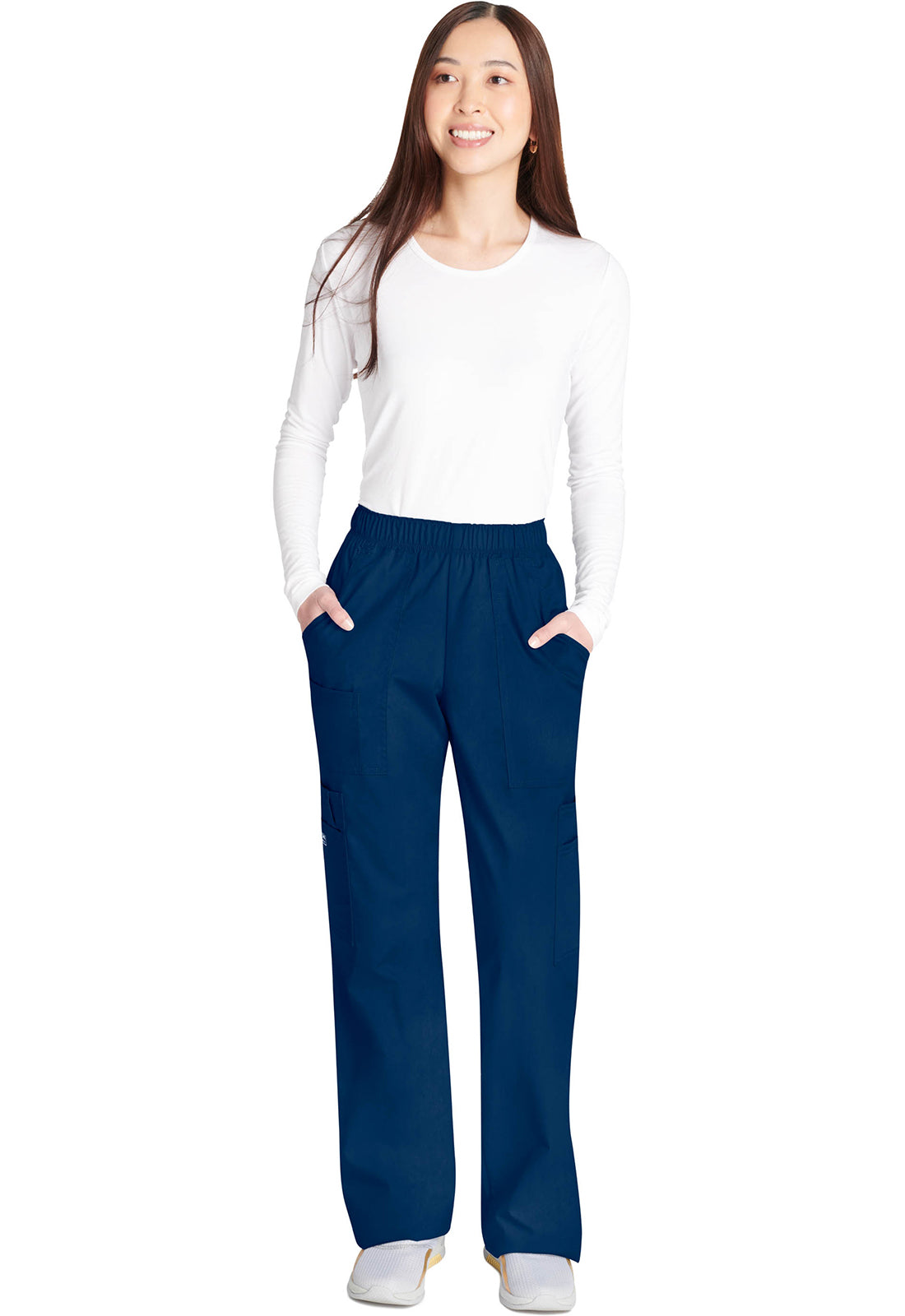 Cherokee Workwear Cargo broek met middelhoge taille en elastische tailleband met 7 zakken en Core Stretch WWE4005