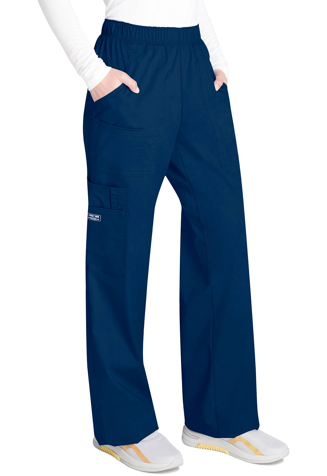 Cherokee Workwear Cargo broek met middelhoge taille en elastische tailleband met 7 zakken en Core Stretch WWE4005