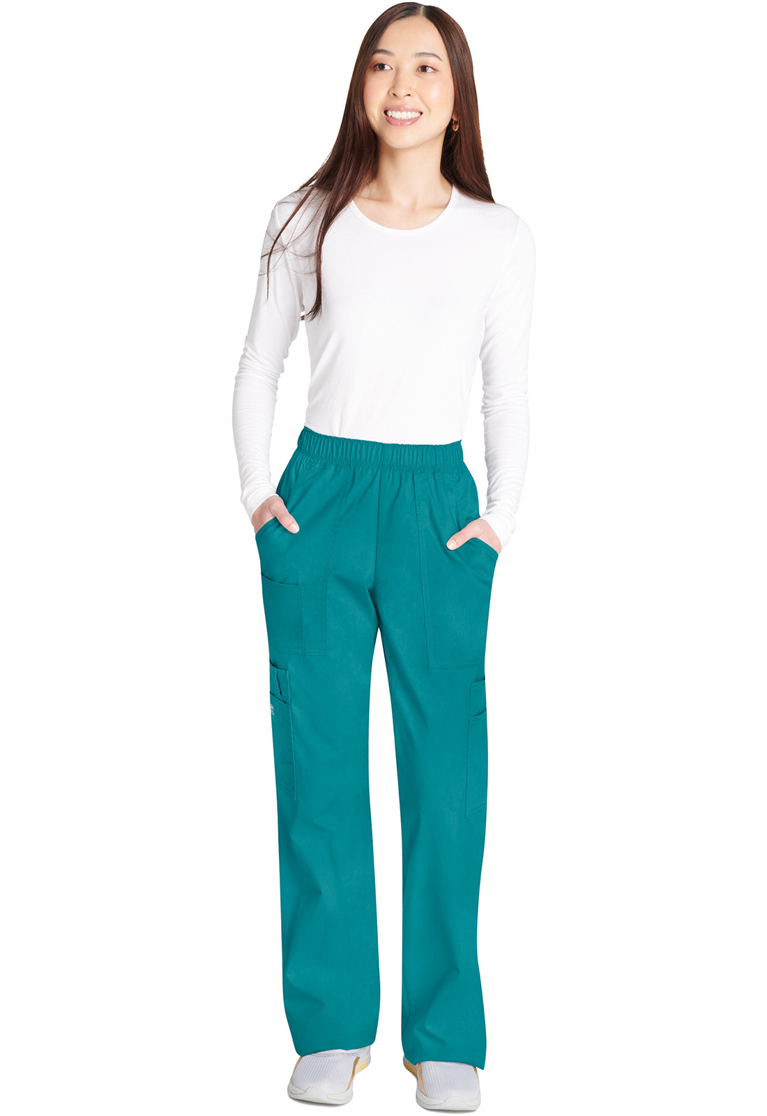 Cherokee Workwear Cargo broek met middelhoge taille en elastische tailleband met 7 zakken en Core Stretch WWE4005