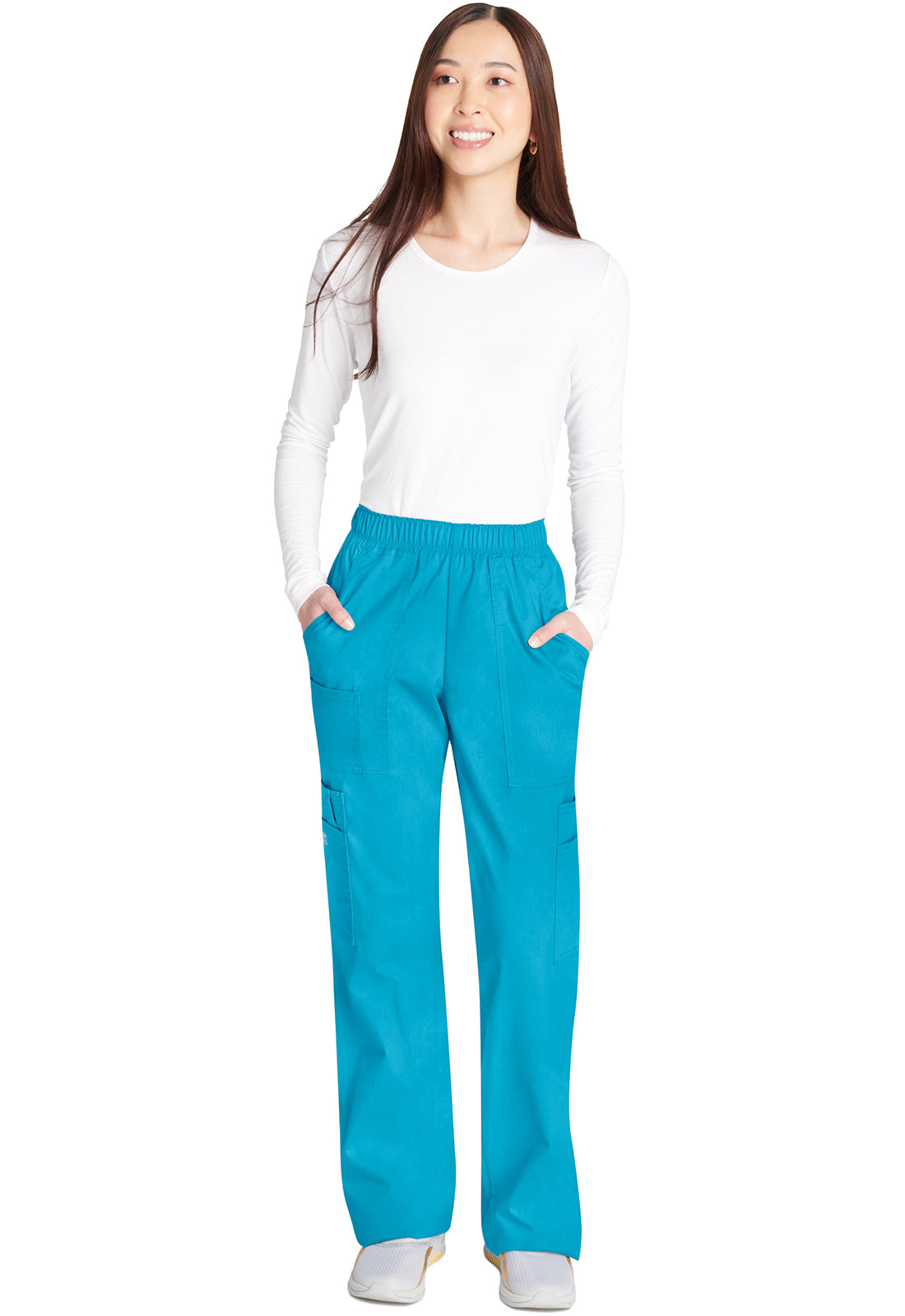 Cherokee Workwear Cargo broek met middelhoge taille en elastische tailleband met 7 zakken en Core Stretch WWE4005