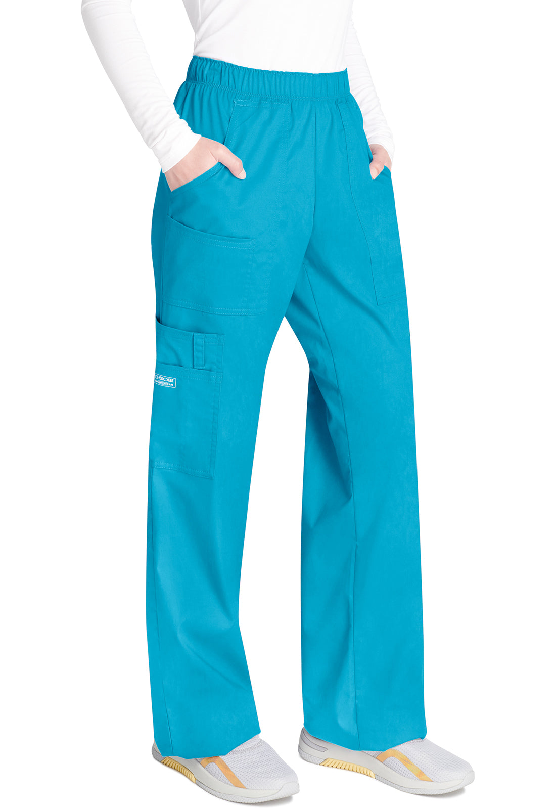 Cherokee Workwear Cargo broek met middelhoge taille en elastische tailleband met 7 zakken en Core Stretch WWE4005