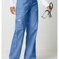 Unisex cargo broek met trekkoord met rechte pijpen en Core Stretch WWE4043