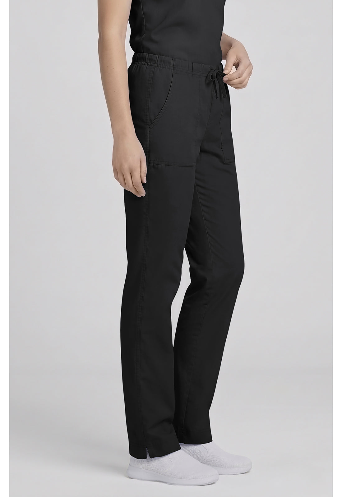 Middelhoge taille, slim fit, rechte broek met trekkoord met elastische tailleband en 2-way stretch WWE4203