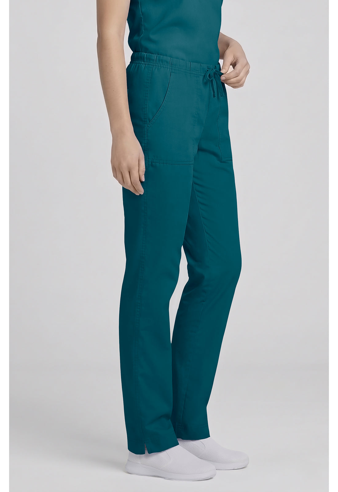 Middelhoge taille, slim fit, rechte broek met trekkoord met elastische tailleband en 2-way stretch WWE4203