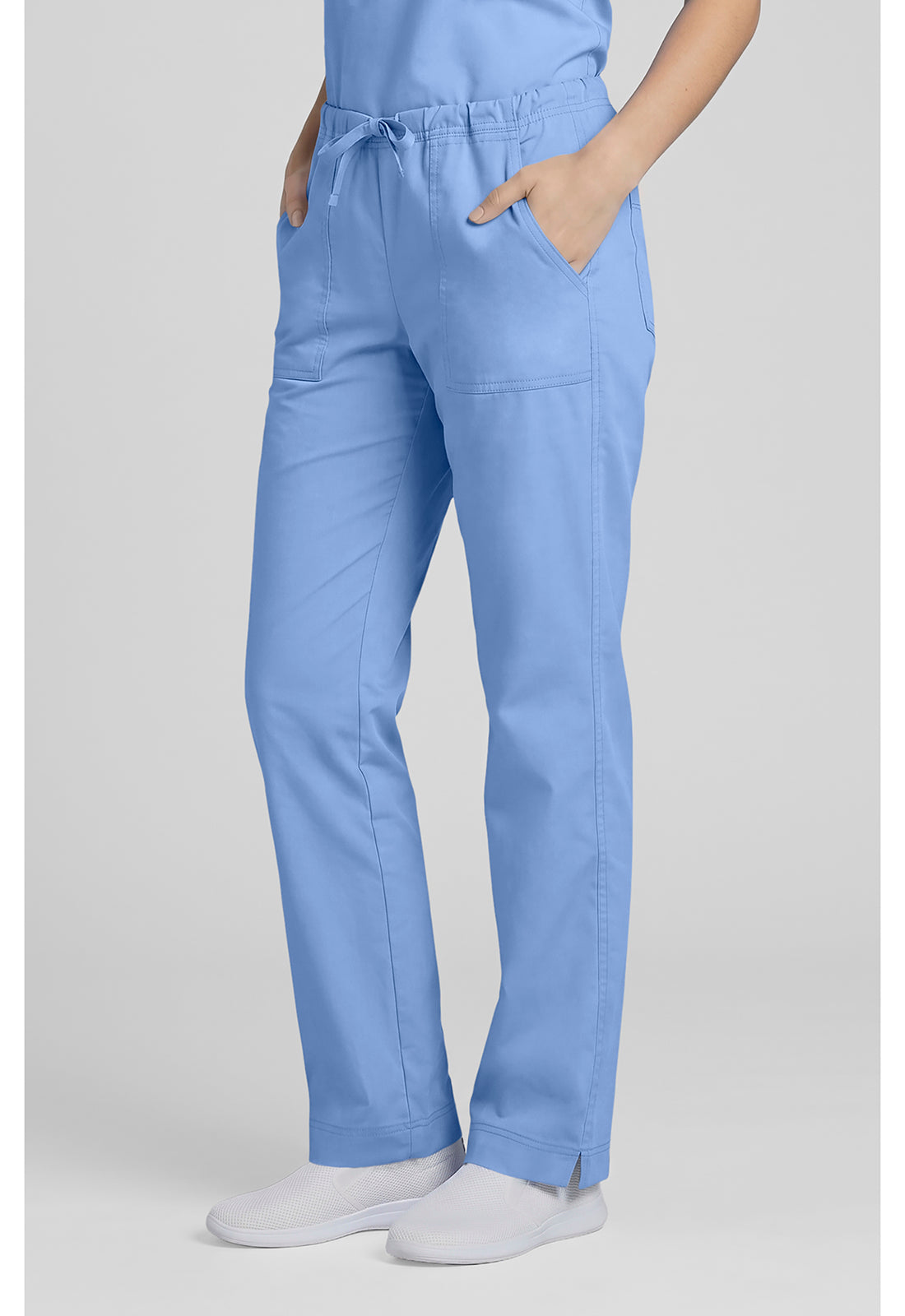 Middelhoge taille, slim fit, rechte broek met trekkoord met elastische tailleband en 2-way stretch WWE4203