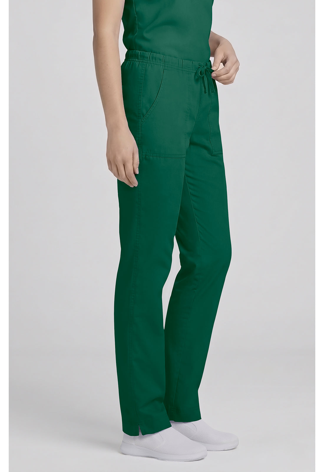 Middelhoge taille, slim fit, rechte broek met trekkoord met elastische tailleband en 2-way stretch WWE4203