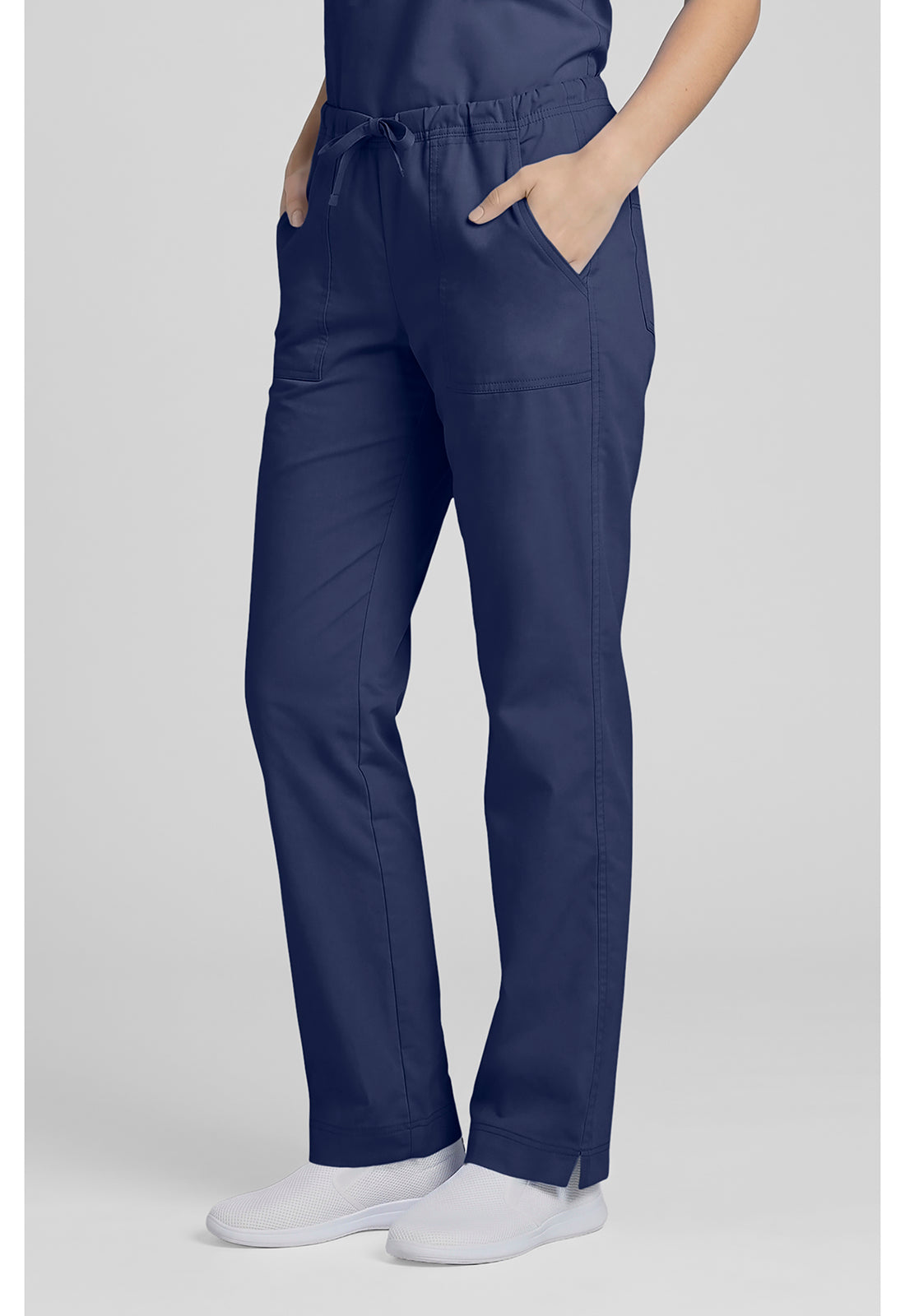 Middelhoge taille, slim fit, rechte broek met trekkoord met elastische tailleband en 2-way stretch WWE4203