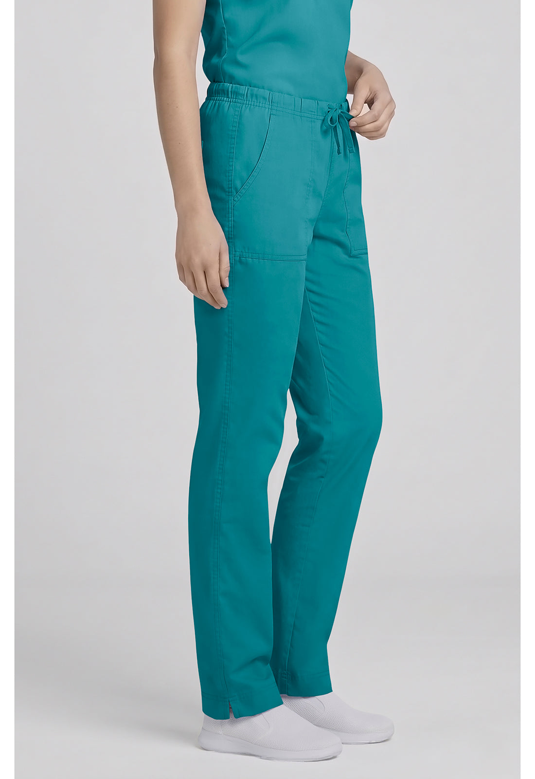 Middelhoge taille, slim fit, rechte broek met trekkoord met elastische tailleband en 2-way stretch WWE4203
