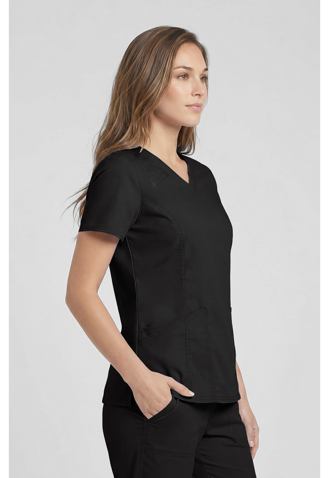 Cherokee Workwear Top met V-hals met prinsessennaden, stethoscooplus en 2-way stretch WWE4710