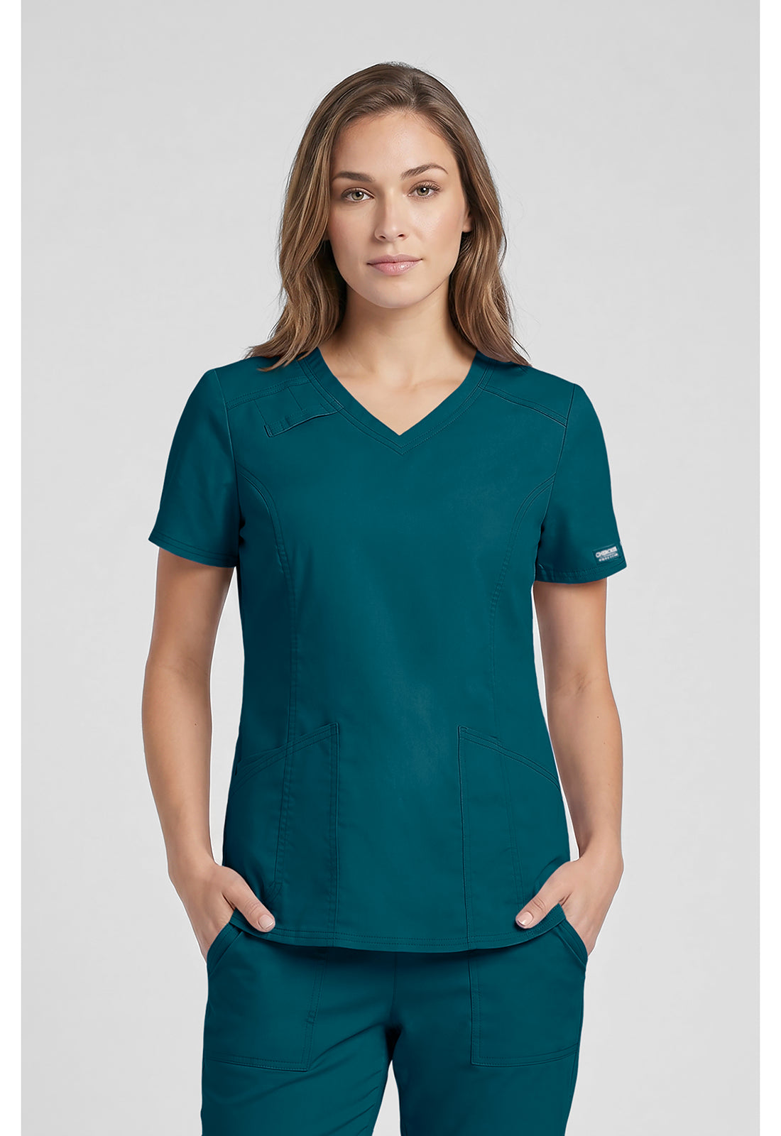 Cherokee Workwear Top met V-hals met prinsessennaden, stethoscooplus en 2-way stretch WWE4710