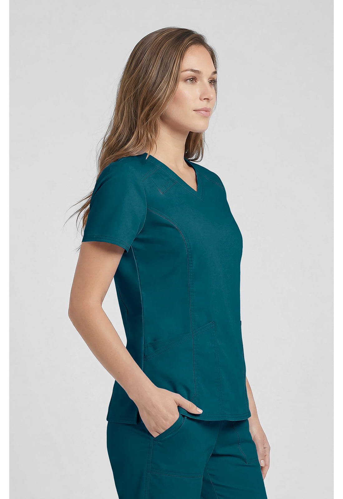 Cherokee Workwear Top met V-hals met prinsessennaden, stethoscooplus en 2-way stretch WWE4710