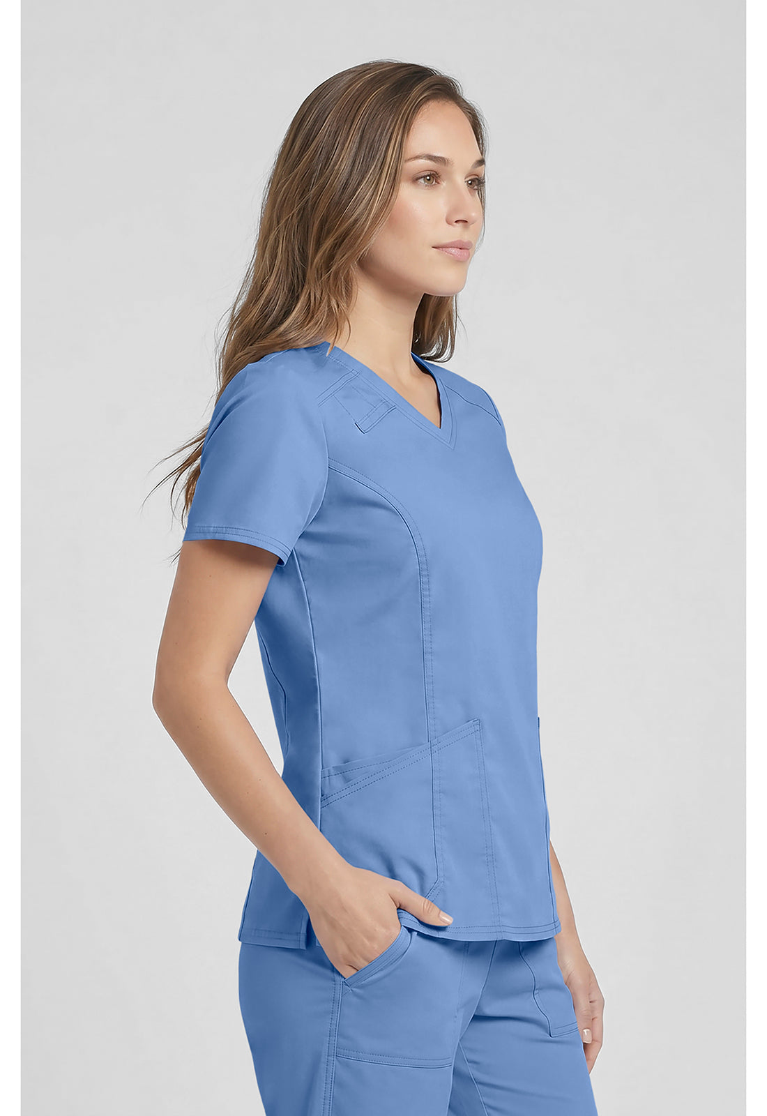 Cherokee Workwear Top met V-hals met prinsessennaden, stethoscooplus en 2-way stretch WWE4710