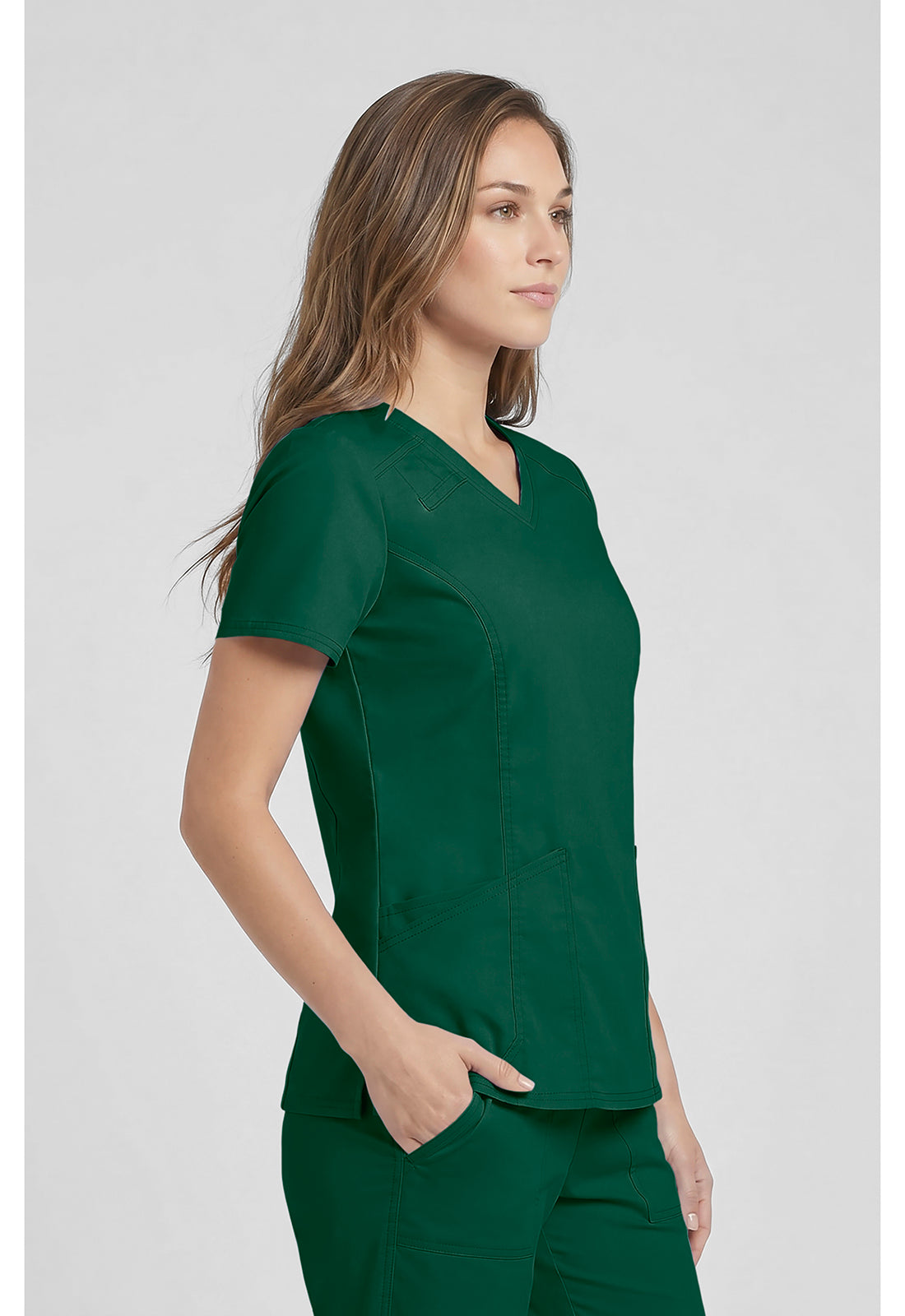 Cherokee Workwear Top met V-hals met prinsessennaden, stethoscooplus en 2-way stretch WWE4710