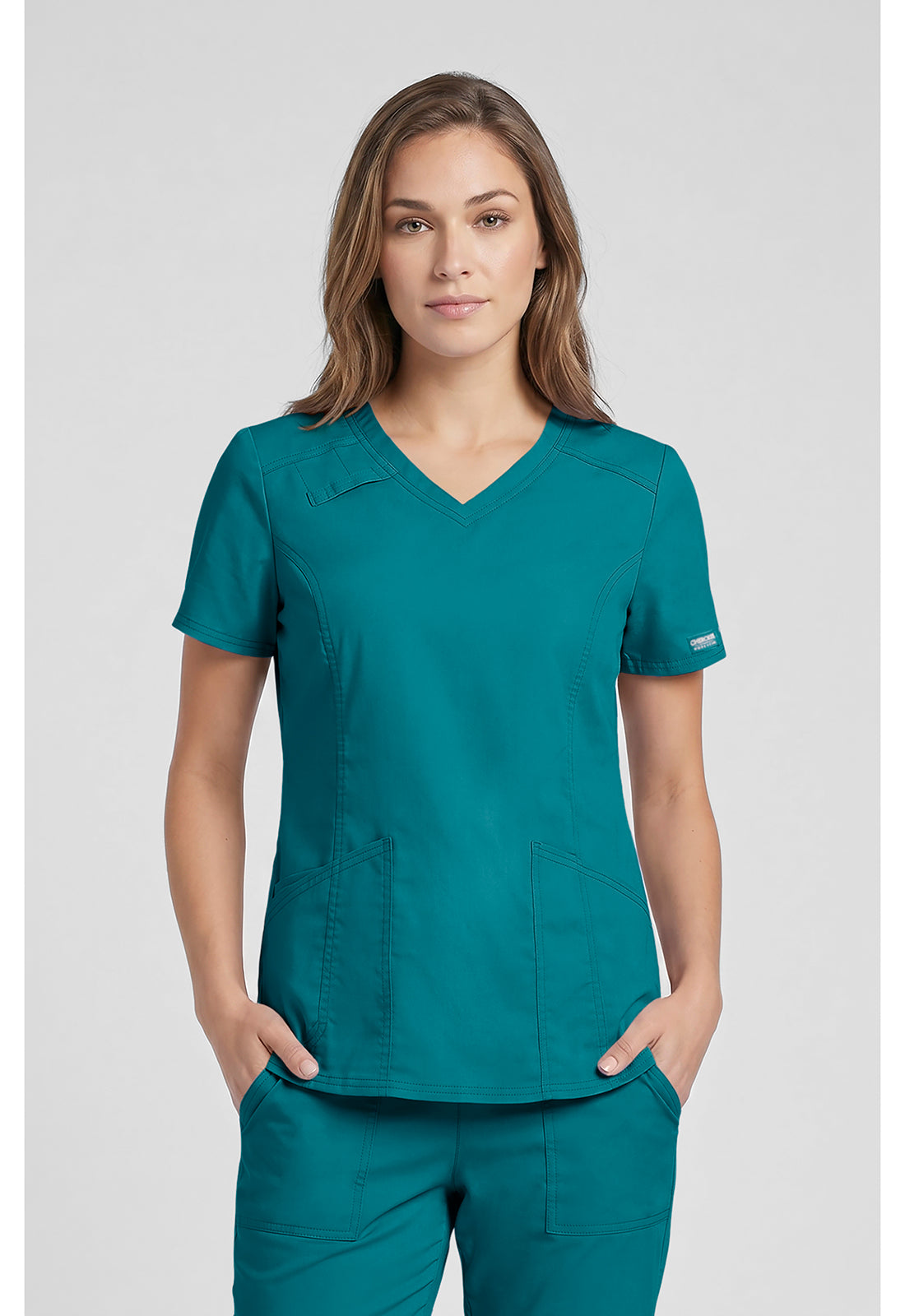 Cherokee Workwear Top met V-hals met prinsessennaden, stethoscooplus en 2-way stretch WWE4710