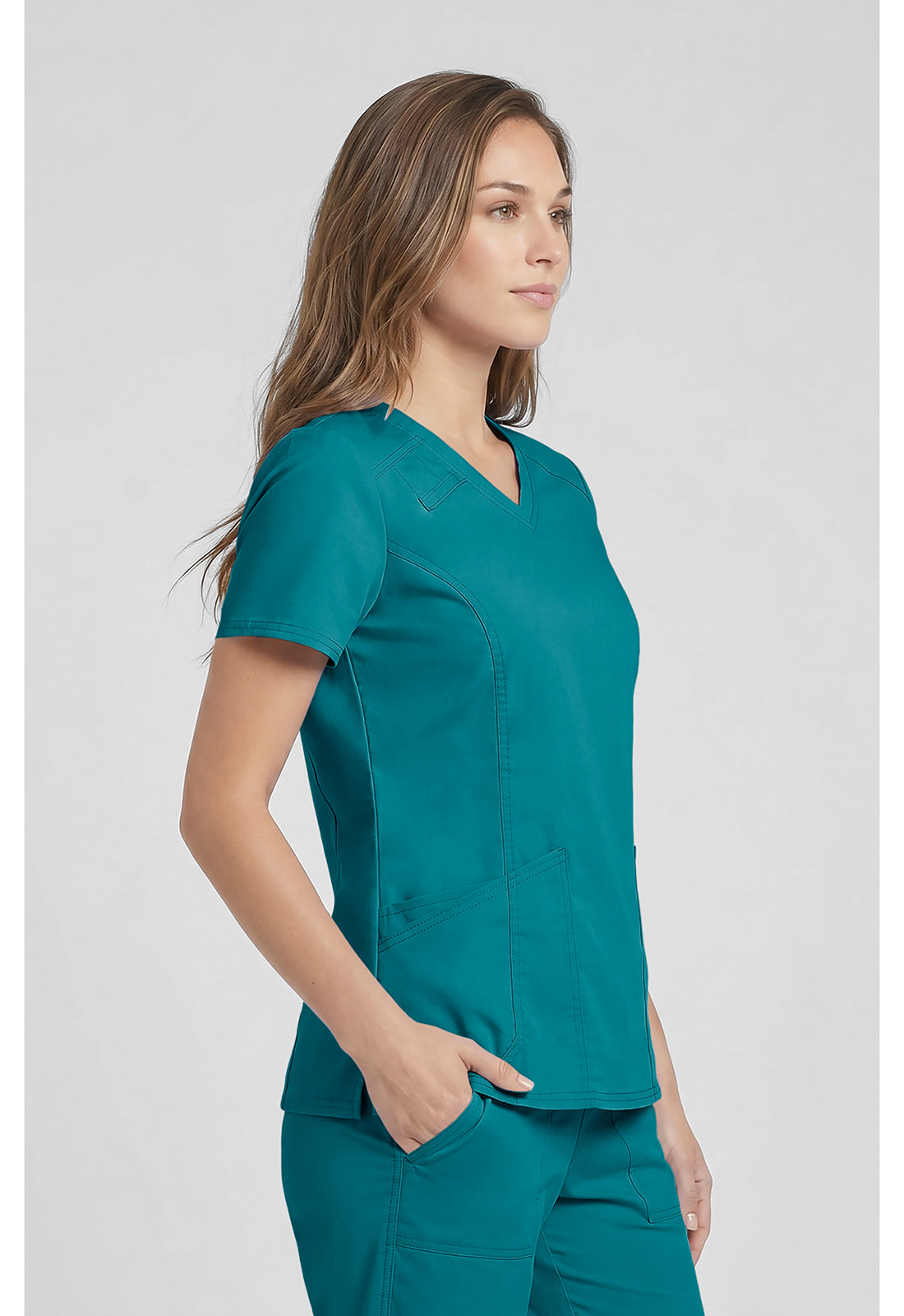 Cherokee Workwear Top met V-hals met prinsessennaden, stethoscooplus en 2-way stretch WWE4710