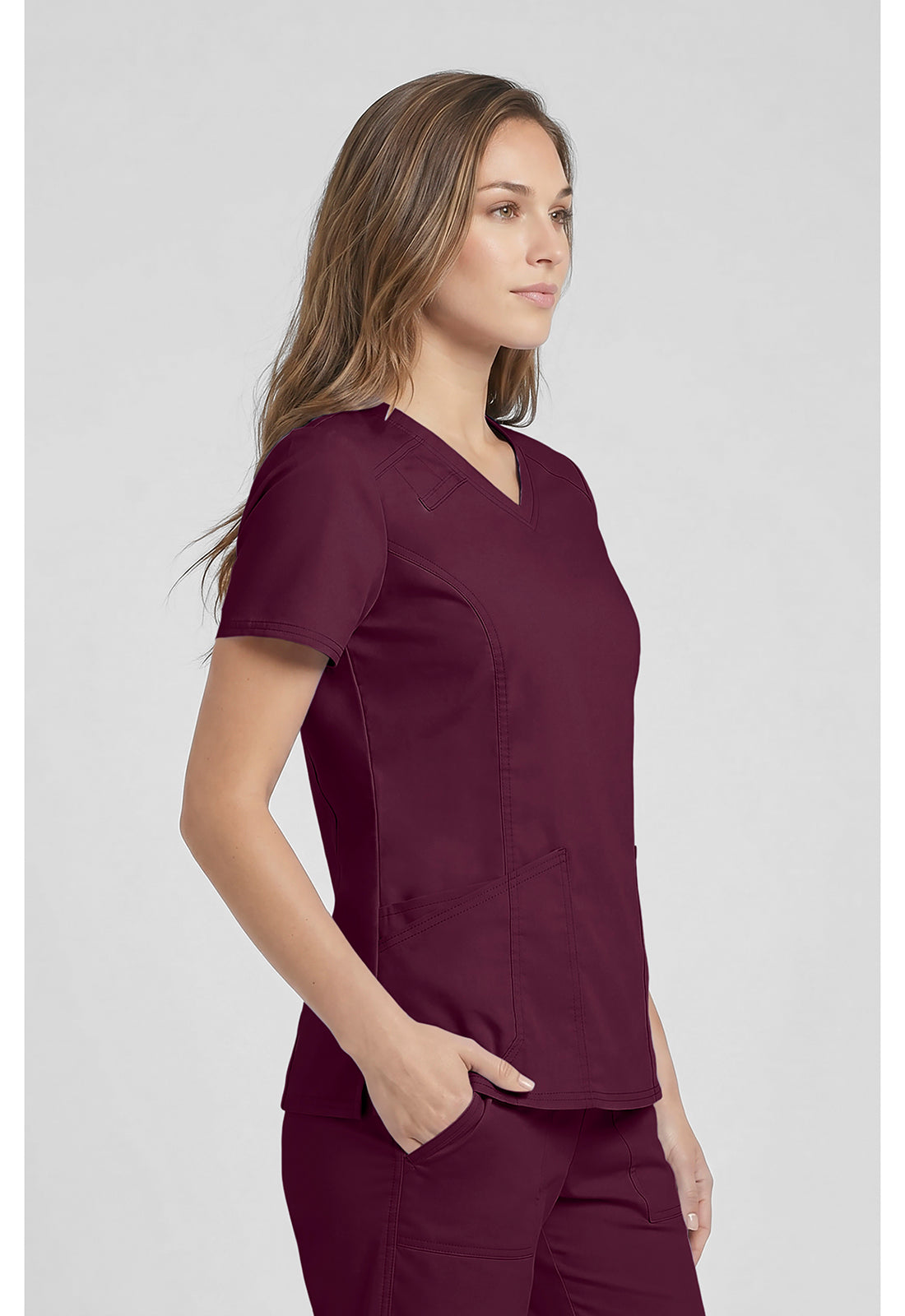 Cherokee Workwear Top met V-hals met prinsessennaden, stethoscooplus en 2-way stretch WWE4710