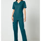 Unisex V-hals top met traditionele pasvorm en 2-way stretch