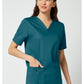 Unisex V-hals top met traditionele pasvorm en 2-way stretch