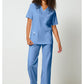 Unisex V-hals top met traditionele pasvorm en 2-way stretch
