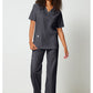 Unisex V-hals top met traditionele pasvorm en 2-way stretch