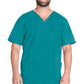 Unisex V-hals top met traditionele pasvorm en 2-way stretch