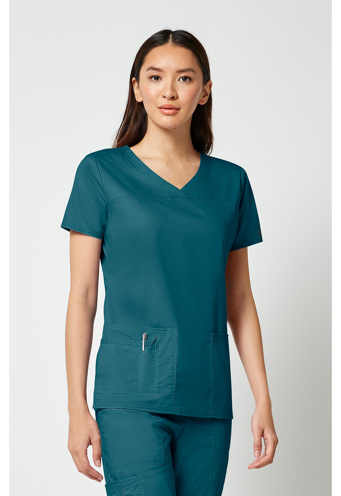 Cherokee Workwear Top met V-hals met gekruiste voorpanden en 2-way stretch WWE4727